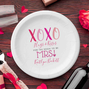 Umarmungen und Küsse (XOXO) Valentinstag Polterabe Pappteller