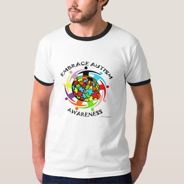 Umarmungs-Autismus-Bewusstsein T-Shirt (Vorderseite)