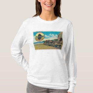 Umarmungs-Punkt am Kanonen-Strand und am T-Shirt