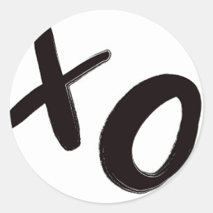 Umarmungs-u. der Kuss-XO runde Aufkleber