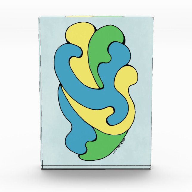 Umarmungskurven (Gelb, Blau, Grün) Fotoblock (Vorderseite)