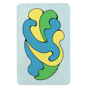 Umarmungskurven (Gelb, Blau, Grün) Magnet