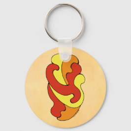 Umarmungskurven (Gelb, Rot, Orange) Schlüsselanhänger