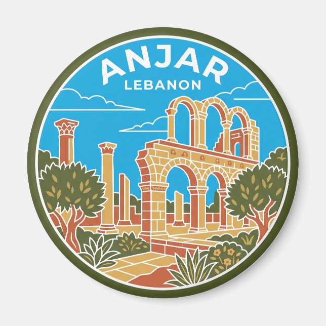 Umayyaden-Ruinen von Anjar Libanon Magnet (Vorne)