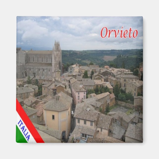 UMB018 ORVIETO, Umbrien, Italien, Kühlschrank Magnet (Vorne)