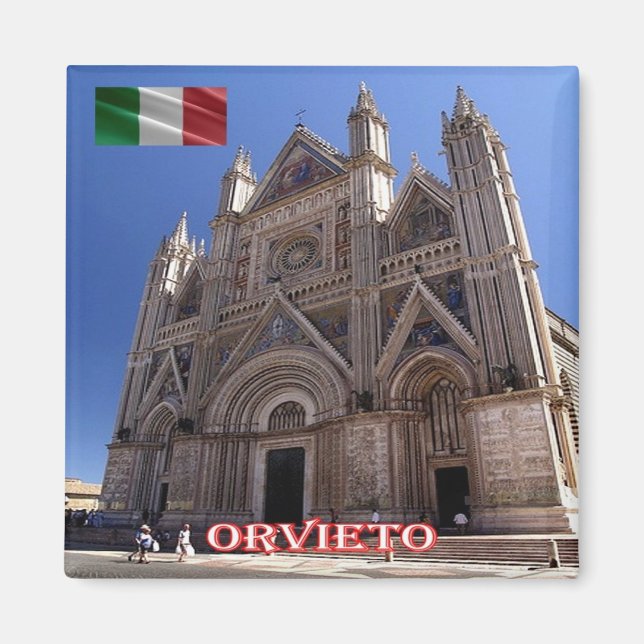 UMB020 ORVIETO, Kathedrale, Umbrien, Italien, Kühl Magnet (Vorne)