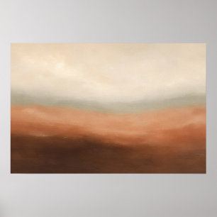 Umber Horizon Soft Earth Bands Poster