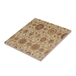 Umber Tawny Floral Persian Tapestyle Design Fliese