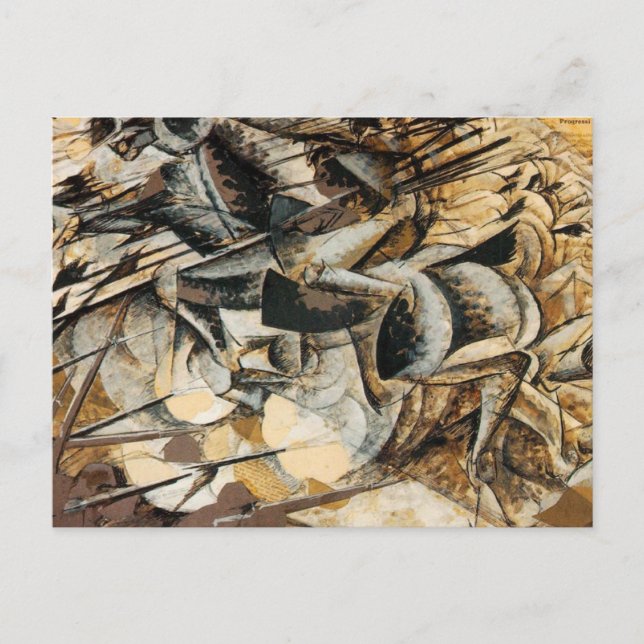 Umberto Boccioni - Anklage der Lancers Postkarte (Vorderseite)