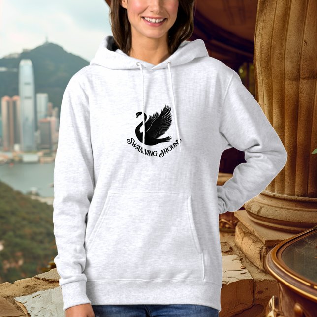 Umblättern - elegantes Swan-Design Hoodie (Von Creator hochgeladen)