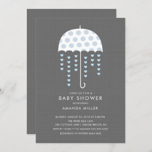Umbrella Baby Boy Dusche Einladung