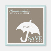 Umbrella Baby Shower Save the Date Magnete
