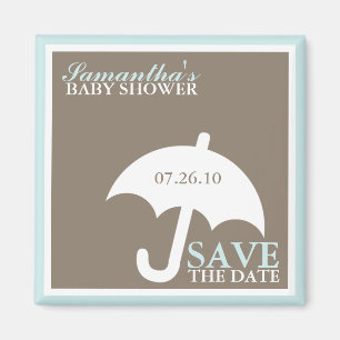 Umbrella Baby Shower Save the Date Magnete