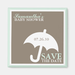 Umbrella Baby Shower Save the Date Magnete