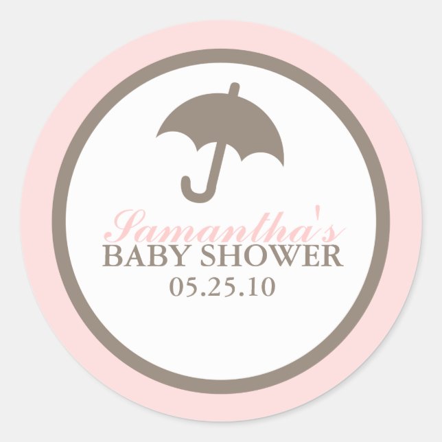 Umbrella Baby Shower Stickers (Vorderseite)