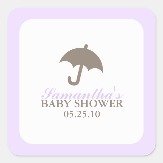 Umbrella Baby Shower Stickers (Vorderseite)