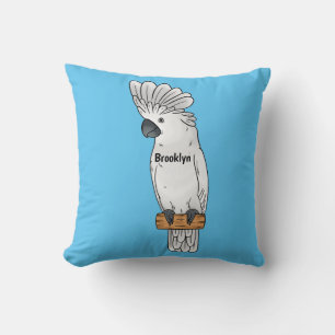 Umbrella cockatoo bird cartoon illustration kissen