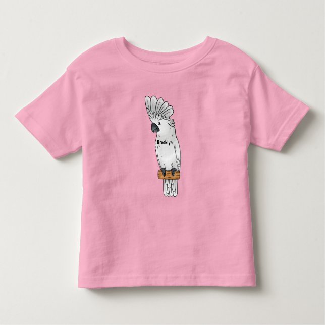 Umbrella cockatoo bird cartoon illustration kleinkind t-shirt (Vorderseite)