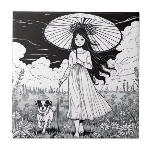 Umbrella Girl Fliese