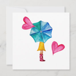 Umbrella Girl in Liebe Wasserfarbe