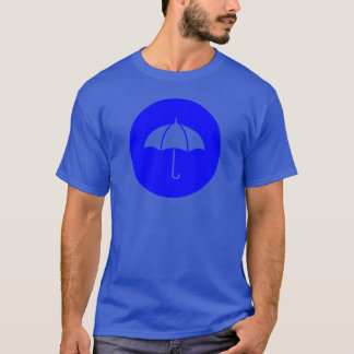 Umbrella Icon on Blue Circle T-Shirt