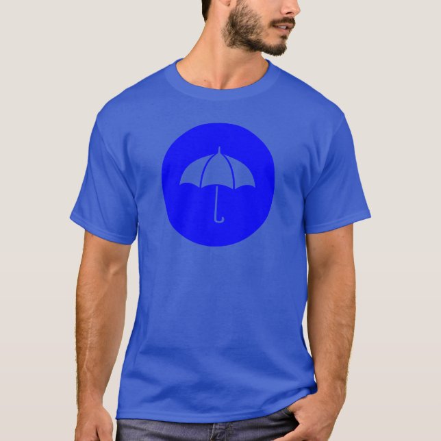Umbrella Icon on Blue Circle T-Shirt (Vorderseite)