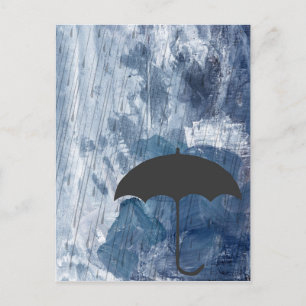 Umbrella in Blue Shower Postkarte