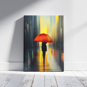 Umbrella in Red Canvas Print Leinwanddruck