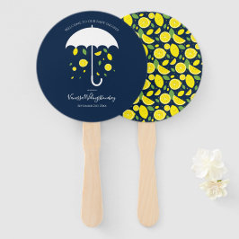 Umbrella Lemons Blue Cartoon Baby Dusche Fächer