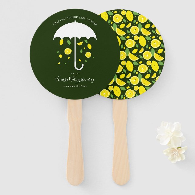 Umbrella Lemons Green Cartoon Kinderdusche Fächer (Vorne und Hinten)