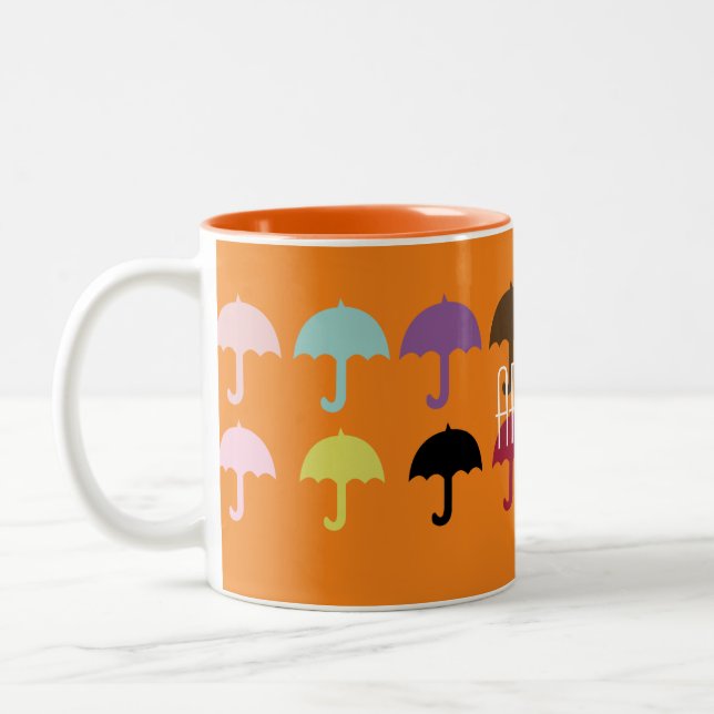 Umbrella Pattern Arrow Zweifarbige Tasse (Links)