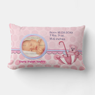 Umbrella Teddy Polka Dots Pink Foto Kissen