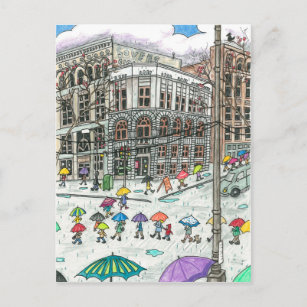 Umbrellas am Pioneer-Platz Postkarte