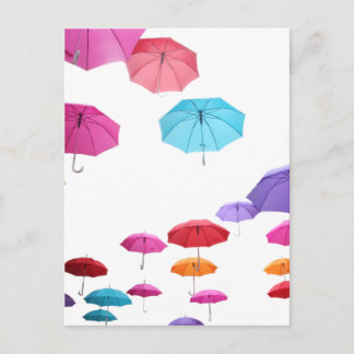 Umbrellas pattern design postkarte