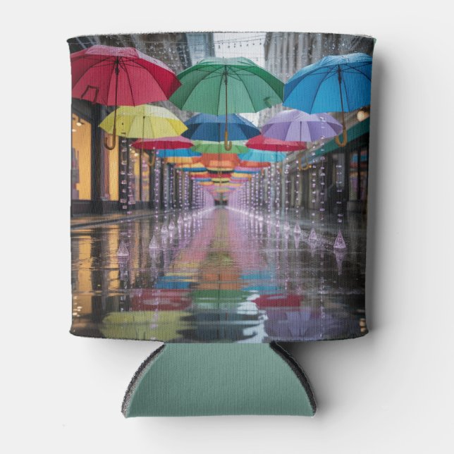 Umbrellas Rain Street Can Sleeve Dosenkühler (Vorderseite)
