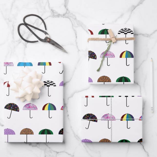 Umbrellas-Umhüllungspapier Geschenkpapier Set (Vorderseite)