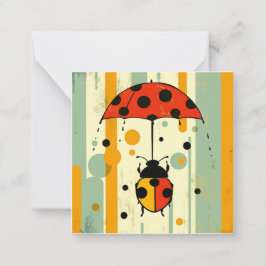 Umbrellas Up: Minimalistische Ladybug-Grüße Mitteilungskarte