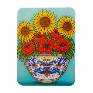 Umbria Bouquet Poppy Sonnenblume Magnet