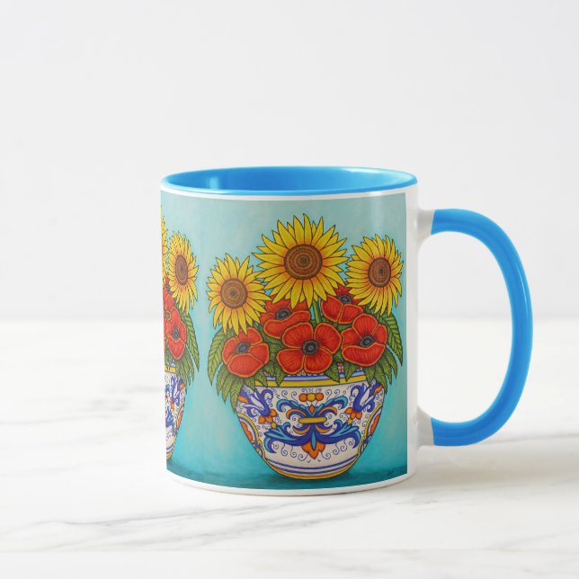 Umbria Bouquet Poppy Sonnenblume Tasse (Rechts)