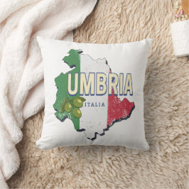 Umbrien Italien Retro Region Karte Vintag Souvenir Kissen