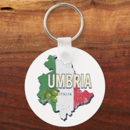 Umbrien Italien Retro Region Karte Vintag Souvenir Schlüsselanhänger