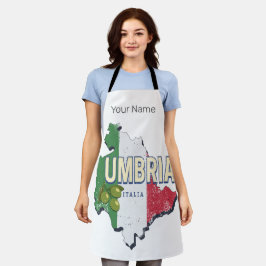 Umbrien Italien Retro Region Karte Vintag Souvenir Schürze