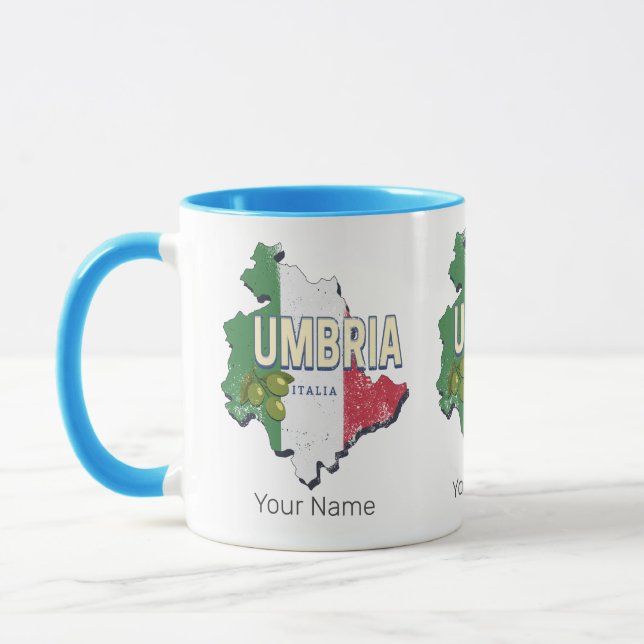 Umbrien Italien Retro Region Karte Vintag Souvenir Tasse (Links)