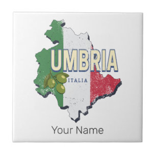 Umbrien Italien Retro-Regionskarte Vintage-Souveni Fliese