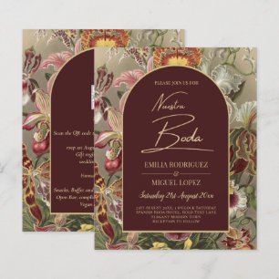 Umbwerfend Vintage Botanische Burgunder Florale Ho