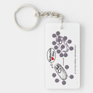 Umdenken des zweiseitigen Zika-Schlüsselanhängers Schlüsselanhänger