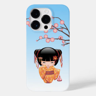 Ume Kokeshi Doll - Japanisch Geisha Girl Blue Case-Mate iPhone 14 Pro Hülle