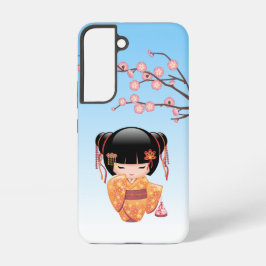 Ume Kokeshi Doll - Japanisch Geisha Girl Blue Samsung Galaxy Hülle