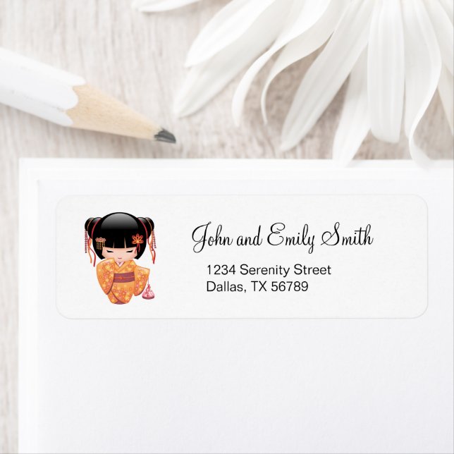 Ume Kokeshi Doll - Japanisch Peach Geisha Girl (Insitu)