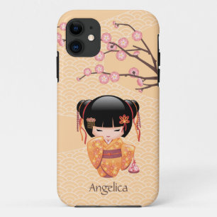 Ume Kokeshi Doll - Japanisch Peach Geisha Girl Case-Mate iPhone Hülle